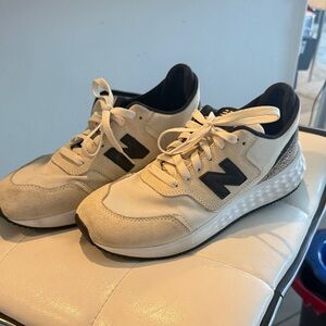 New Balance Cream and Black Athletic Shoes